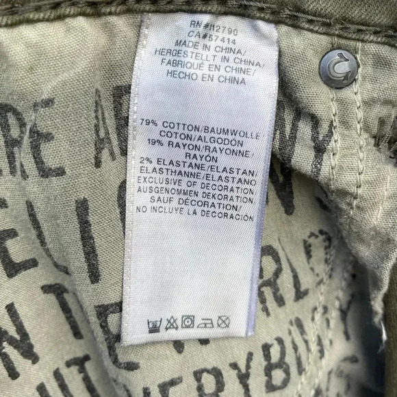 True Religion Mens Style Geno Statement Trouser Pants Army Green Sz 33 - Picture 8 of 16